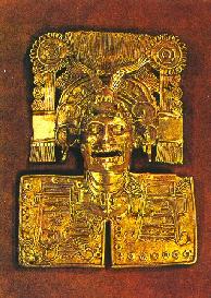 Pectoral de oro con inscripciones de fechas calendáricas
