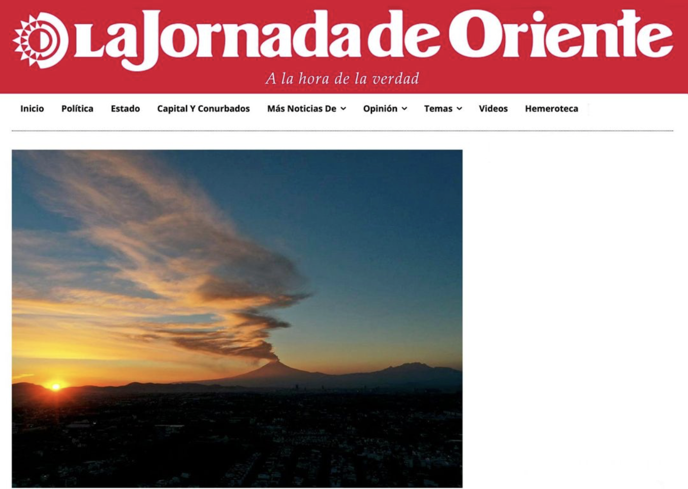 Montero: el proceso civilizatorio del Altiplano central no se comprende sin el Popocatépetl