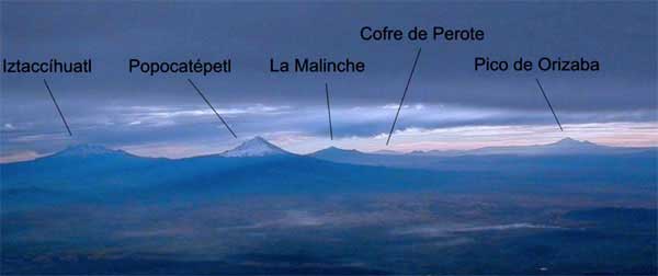Aspecto parcial del Eje Volcánico Transversal Mexicano