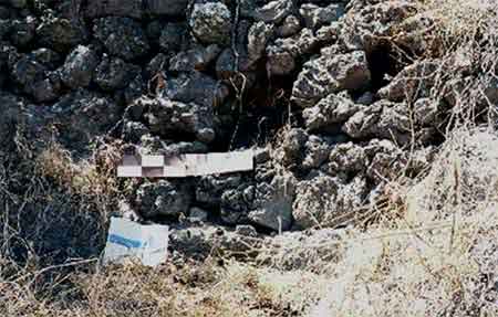 Aspecto del Muro 03, del grupo VII Moctezuma Bajo, en la ladera NE.