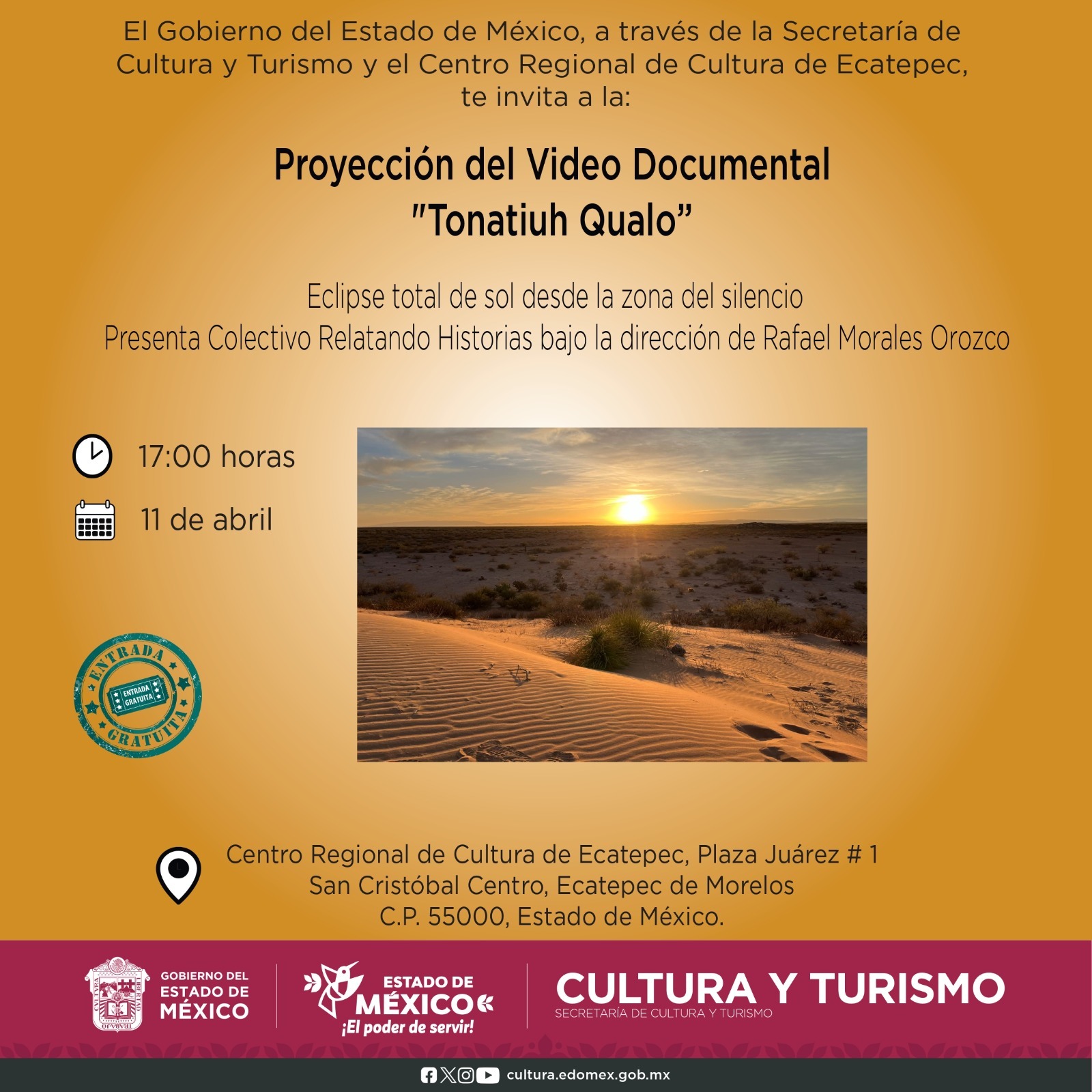 Proyección del vídeo documental 'Tonatíuh Qualo'