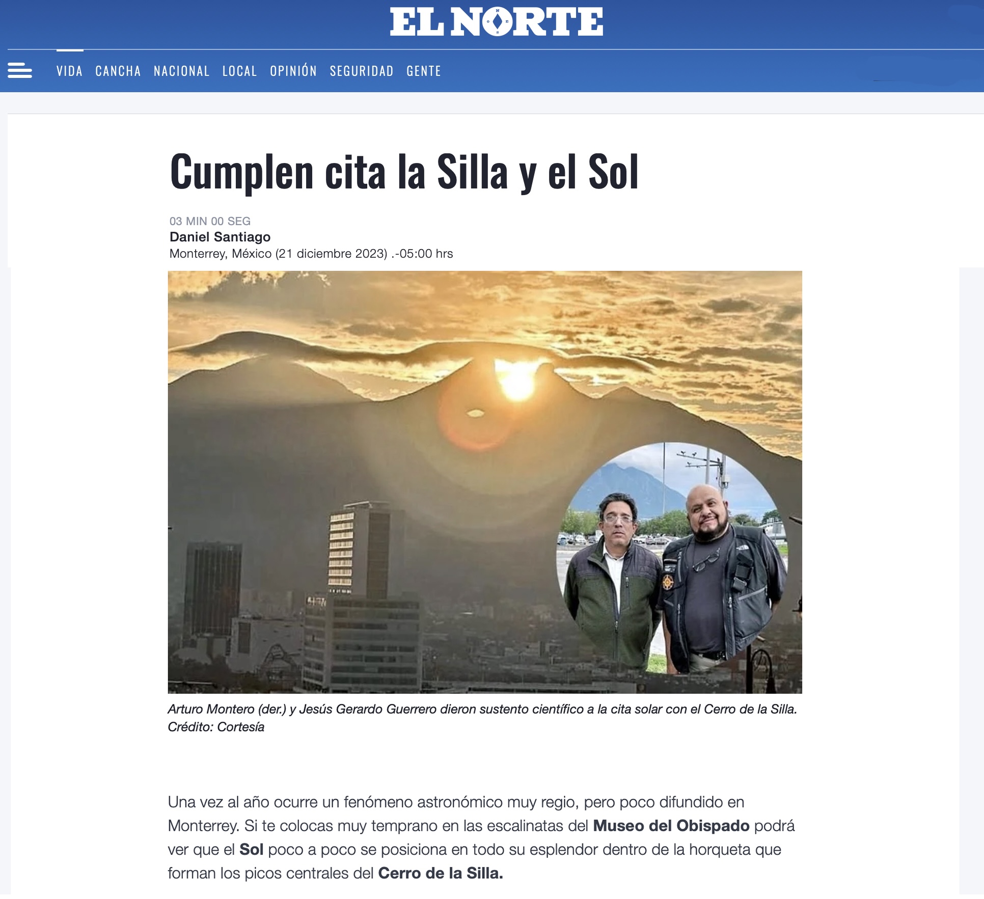 Cumplen cita la Silla y el Sol