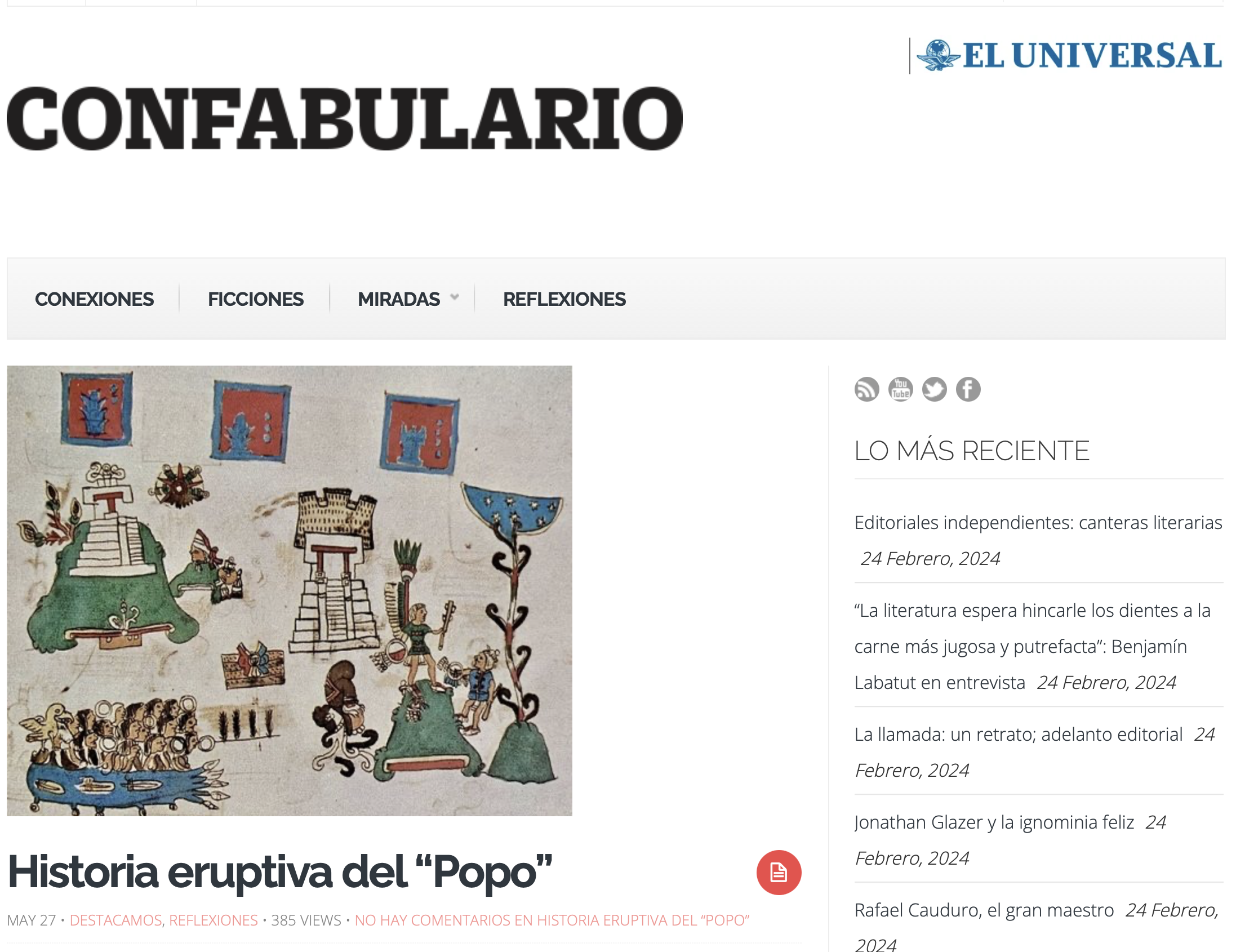 Historia eruptiva del 'Popo'