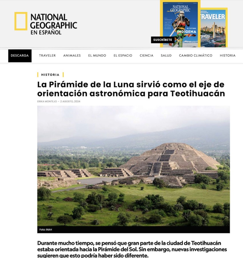 La Pirámide de la Luna sirvió como el eje de orientación astronómica para Teotihuacán