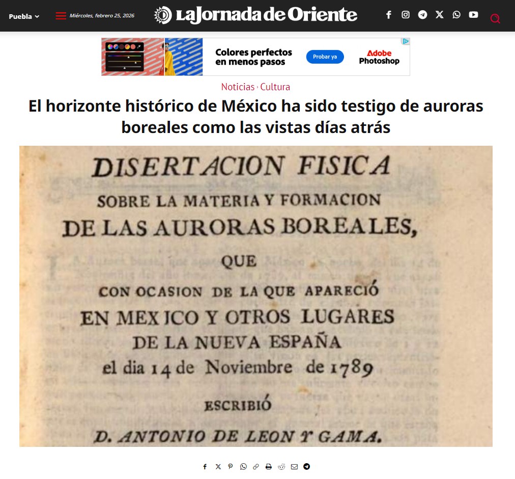 El horizonte histórico de México ha sido testigo de auroras boreales como las vistas días atrás